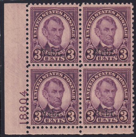 US 672 Modern Mint NH F-VF+ Plate Block LL 18804