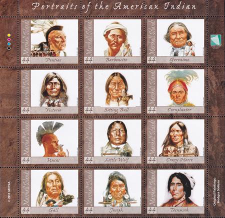 US 987 Trust Territories Marshall Islands NH VF Famous American Indians Sheet