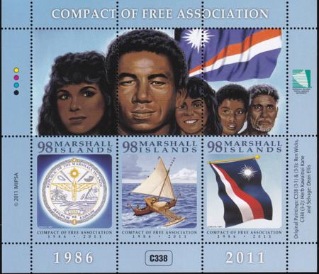 US 1011 Trust Territories Marshall Islands NH VF 25th Anniversary Compact S/S