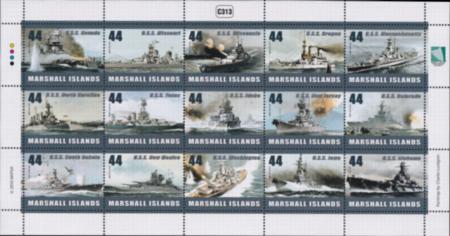 US 970 Trust Territories Marshall Islands NH VF WWII Warships M/S