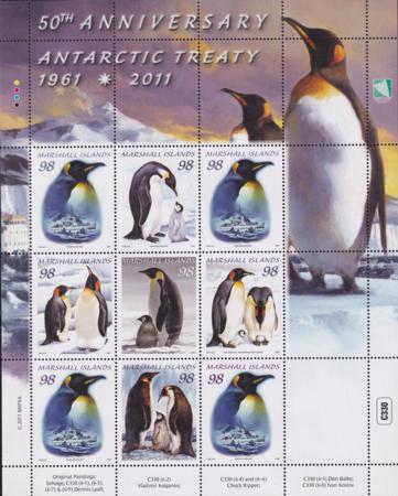 US 993 Trust Territories Marshall Islands NH VF Antartic Treaty, Penguins Sheet