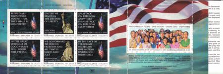US 789 Trust Territories Marshall Islands NH VF 9/11/01 Booklet Pane