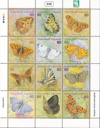 US 798 Trust Territories Marshall Islands NH VF Butterflies III M/S