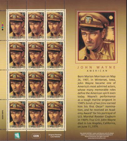 US 841 Trust Territories Marshall Islands NH VF John Wayne M/S