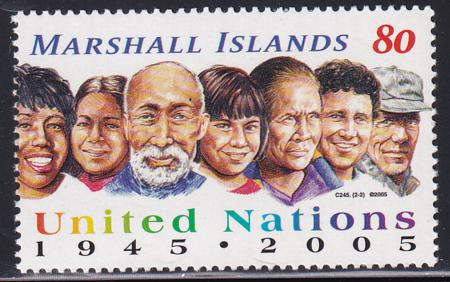 US 859 Trust Territories Marshall Islands NH VF UN 60th Anniversary Pr.