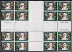 US RW73 Federal Duck Stamps NH + Cross Gutter Block Of 16 With Double Plate Blocks