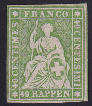 Switzerland 40 Mint VF No Gum As Priced In Scott
