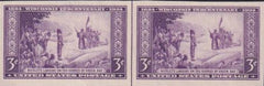 US 755 3¢ Wisconsin Farley Mint Positions No Gum VF Horiz. Pair Vert. Ln.