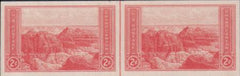 US 757 2¢ Grand Canyon Farley Mint Positions No Gum VF Horiz. Pair Vert. Ln.