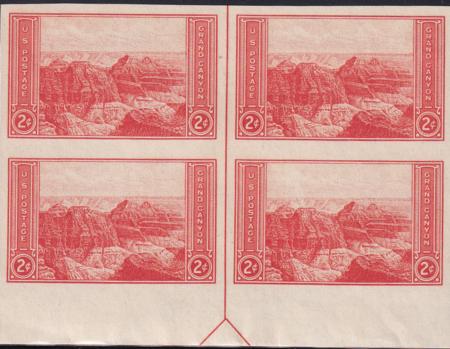 US 757 2¢ Grand Canyon Farley Mint Positions No Gum VF Top Or Bot. Arrow Block