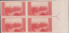 US 757 2¢ Grand Canyon Farley Mint Positions No Gum VF Left Or Right Arrow Block