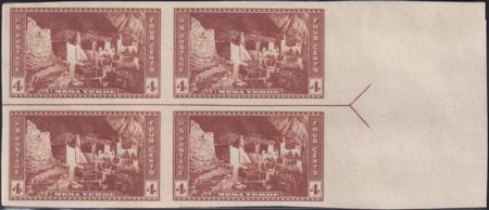 US 759 4¢ Mesa Verde Farley Mint Positions No Gum VF Left Or Right Arrow Block