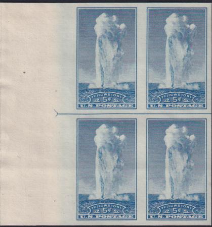 US 760 5¢ Yellowstone Farley Mint Positions No Gum VF Left Or Right Arrow Block