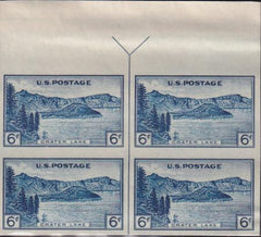 US 761 6¢ Crater Lake Farley Mint Positions No Gum VF Top Or Bot. Arrow Block