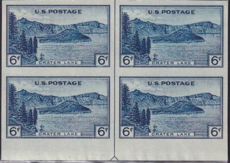 US 761 6¢ Crater Lake Farley Mint Positions No Gum VF Top Or Bot. Arrow Block