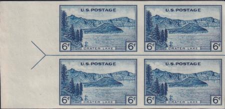 US 761 6¢ Crater Lake Farley Mint Positions No Gum VF Left Or Right Arrow Block