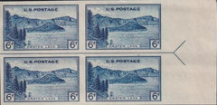 US 761 6¢ Crater Lake Farley Mint Positions No Gum VF Left Or Right Arrow Block