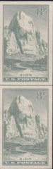 US 763 8¢ Zion Farley Mint Positions No Gum VF Vert. Pair Horiz. Ln.