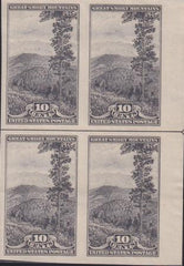 US 765 10¢ Great Smoky Farley Mint Positions No Gum VF Left Or Right Arrow Block