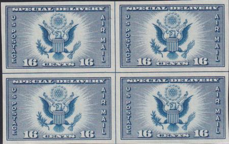 US 771 16¢ Special Delivery Farley Mint Positions No Gum VF Center Line Or Cross Gutter Block