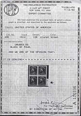 US 425 Washington / Franklin Mint NH F-VF Copy Of PF Cert For Block