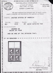 US 461 Washington / Franklin Mint NH F-VF Copy Of PF Cert For Block