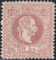 Austria 33a Mint LH F-VF Fresh Pale Red Brown Color