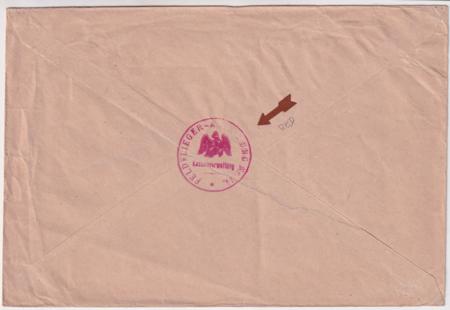 Germany 1915 Military Flight Cover, with Red Feldflieger Handstamp