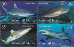 US 883 Trust Territories Marshall Islands NH VF Shark Block Of 4