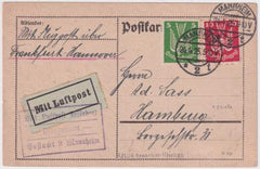 Germany 1925 Mannheim to Hamburg Flight Card