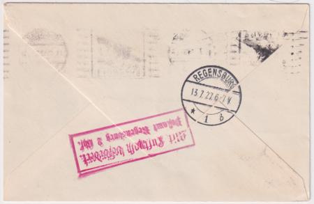 Germany 1927 Sttugart - Regensburg Flight Cover