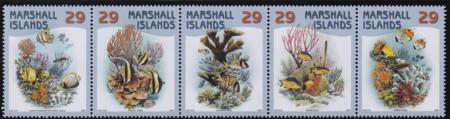 US 986 Trust Territories Marshall Islands NH VF Corals Of The Sea Strip