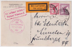 Germany 1929 Zeppelin Germany Flight on Photo Card