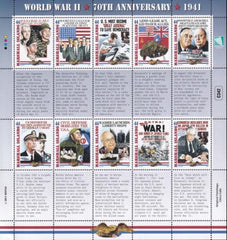 US 1014 Trust Territories Marshall Islands NH VFWWII 70th Anniversary Sheet