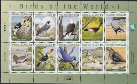 US 1043 Trust Territories Marshall Islands NH VF Birds Of The World I Sheet