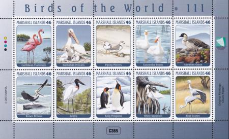 US 1057 Trust Territories Marshall Islands NH VF Birds Of The World III Sheet