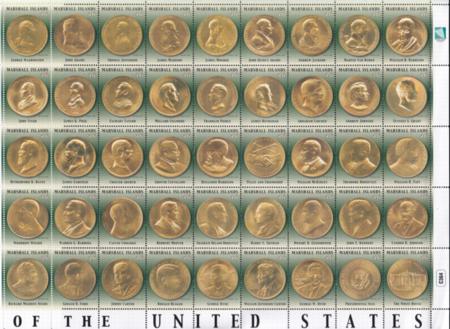 US 1060 Trust Territories Marshall Islands NH VF Presidents OF The U.S Sheet