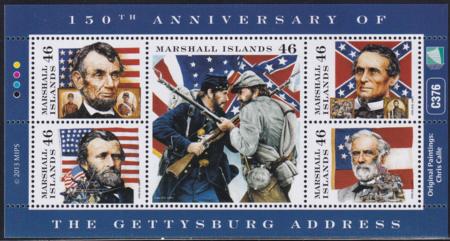 US 1070 Trust Territories Marshall Islands NH VF Gettysburg Address Sheet