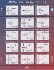 US 1072 Trust Territories Marshall Islands NH VF Military Aircraft Diagrams Sheets