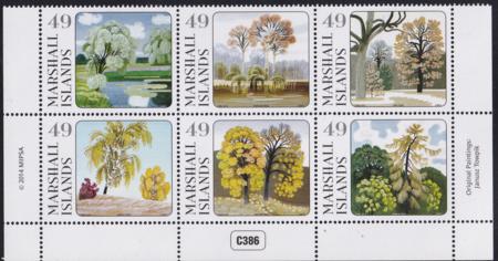 US 1085 Trust Territories Marshall Islands NH VF Trees Block