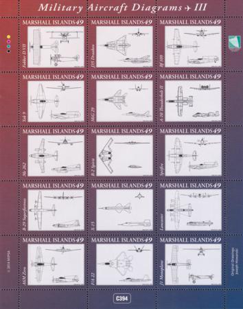 US 1098 Trust Territories Marshall Islands NH VF Military Aircraft III Sheet