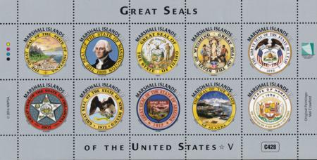 US 1138 Trust Territories Marshall Islands NH VF Great Seals Of 50 States Sheet 5; MO, etc