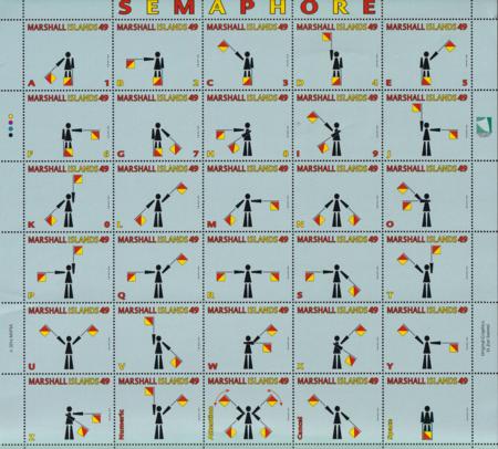 US 1140 Trust Territories Marshall Islands NH VF Semaphore Signals Sheet