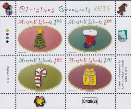 US 1146 Trust Territories Marshall Islands NH VF Christmas Sheet Of 4