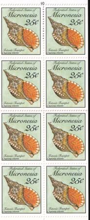 US 88a Trust Territories Micronesia NH VF 25-cent Bklt. Pane (1990)