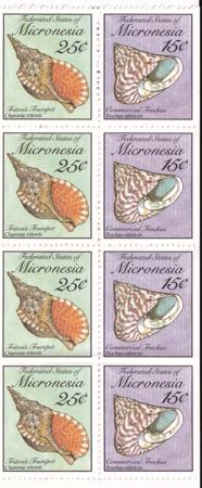 US 88b Trust Territories Micronesia NH VF 15/25-cent Bklt. Pane (1990)