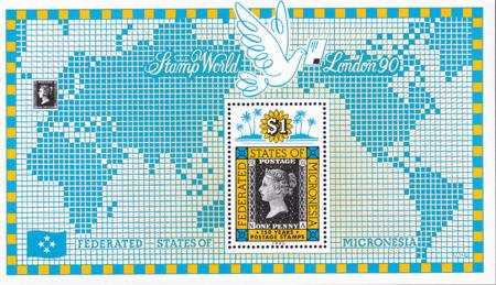 US 115 Trust Territories Micronesia NH VF Penny Black S/S