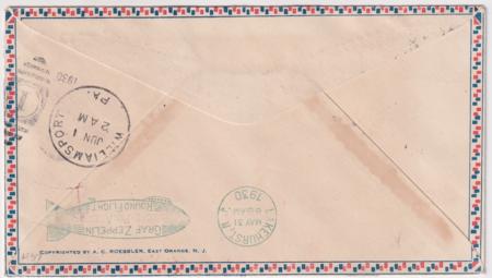 Germany 1930 Zeppelin SA Flight on Roessler Airmail Cover with C38-C39