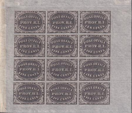 US 10X2a Reprint Early Classics Unused XF Full Sheet Of The 1898 Reprint - Scarce + Undervalued - No Gum As Issue With Printed Letters On Reverse