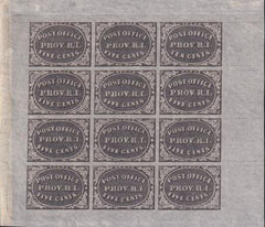 US 10X2a Reprint Early Classics Unused XF Full Sheet Of The 1898 Reprint - Scarce + Undervalued - No Gum As Issue With Printed Letters On Reverse